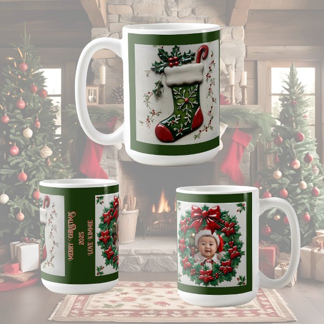 Caneca De Café Meia de Natal Personalizável (Criador carregado)