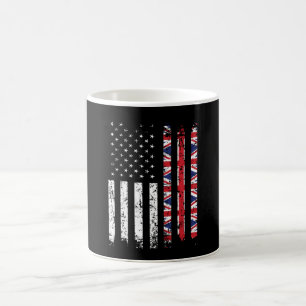 Caneca De Café Meia Excelente de Bandeira Metade-Americana Britân