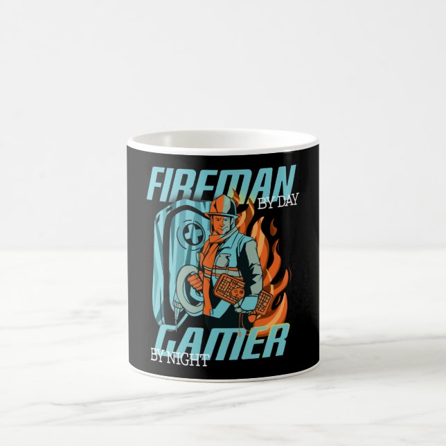 Caneca De Café Meia jogadora, metade bombeiro (Centro)