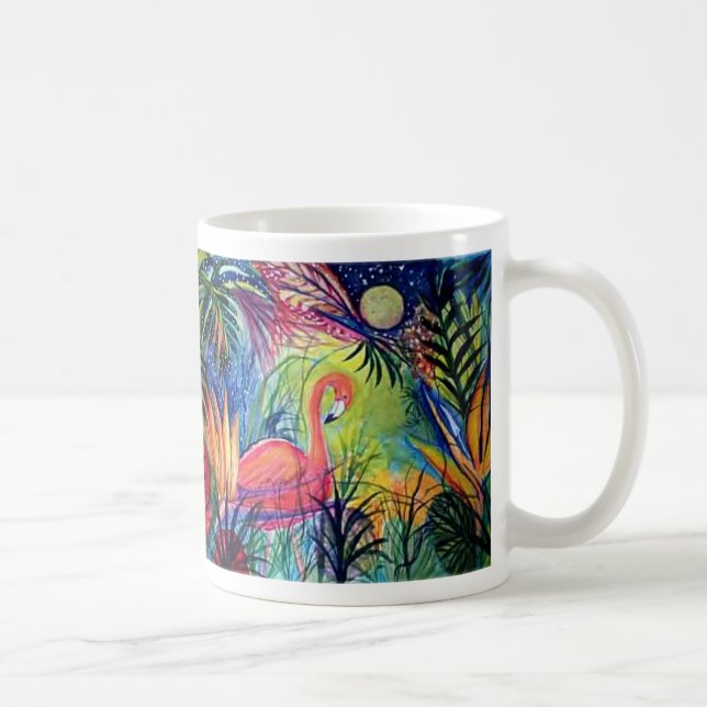 Caneca De Café Meia-noite do flamingo da ilha de Captiva (Direita)