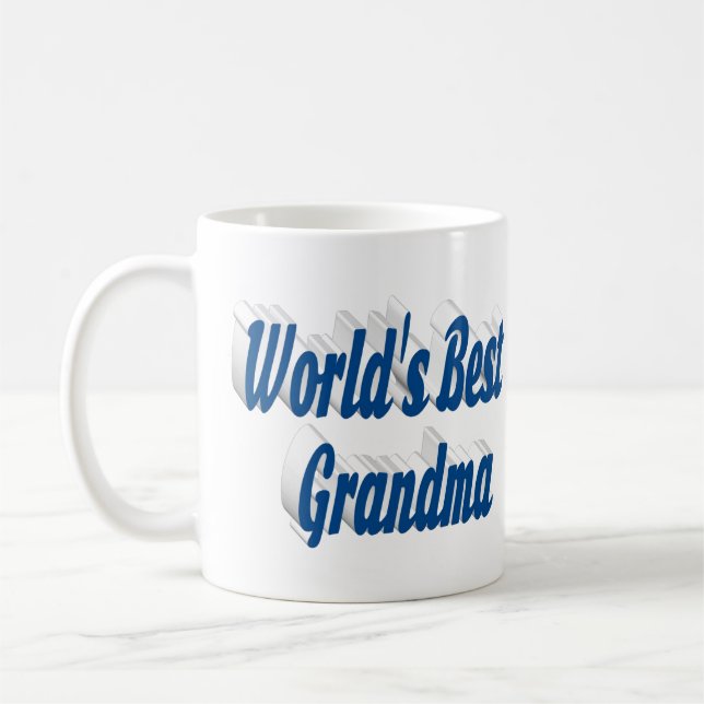 Caneca De Café Meia-tipografia azul vovó (Esquerda)