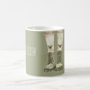 Caneca De Café Meias Borboleta Green Boots