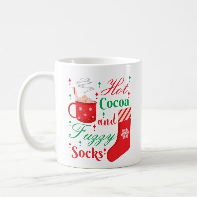 Caneca De Café Meias de cacau quente e felpudos - Natal (Esquerda)