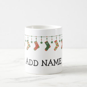 Caneca De Café Meias de Natal - adicionar nome 
