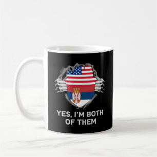 Caneca De Café Meio Americano Meio Sérvio Usa Sérvia Flag S