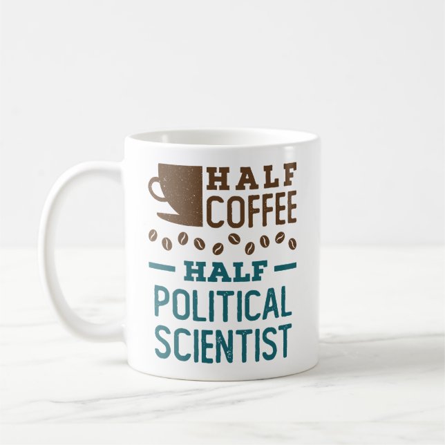 Caneca De Café Meio Café Meio Cientista Político (Esquerda)