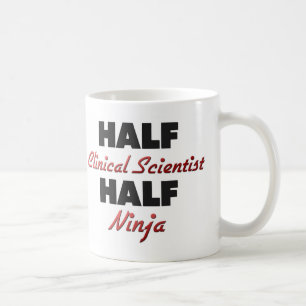 Caneca De Café Meio cientista clínico meio Ninja