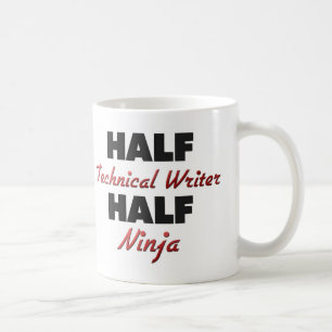 Caneca De Café Meio escritor técnico meio Ninja