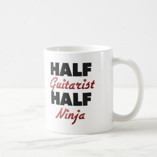 Caneca De Café Meio guitarrista meio Ninja
