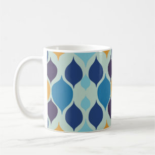 Caneca De Café Meio século 1960s Geométrico Azul
