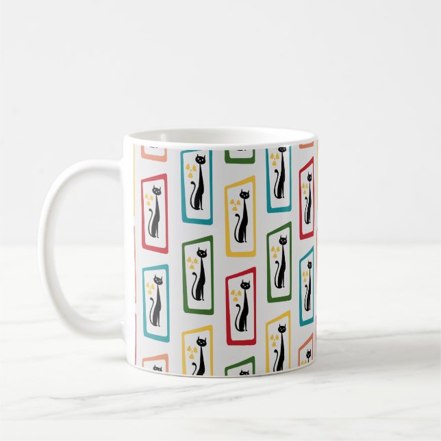 Caneca De Café Meio século de Gato Moderno de Schrödinger multico (Esquerda)