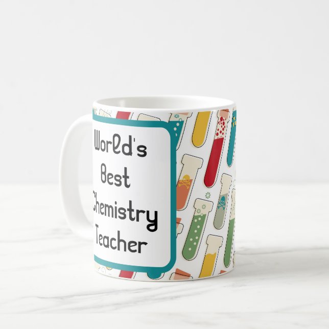 Caneca De Café Meio século Moderno de Teste de Química - Tiras do (Frente Esquerda)