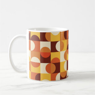Caneca De Café Meio século Moderno Meio círculo amarelo e laranja