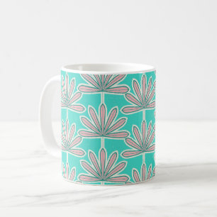 Caneca De Café Meio século Palm azul