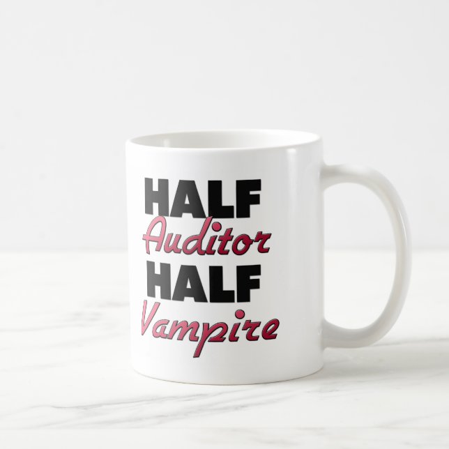 Caneca De Café Meio vampiro do meio auditor (Direita)