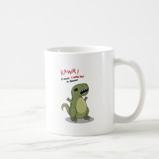 Caneca De Café Meios de Rawr eu te amo no dinossauro