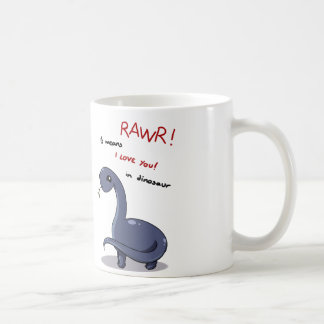 Caneca De Café meios do rawr do brontosaurus eu te amo:)