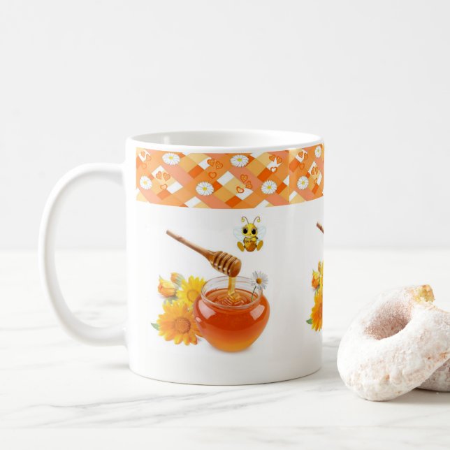 Caneca De Café Mel Bee Hearts Mug (Com Donut)