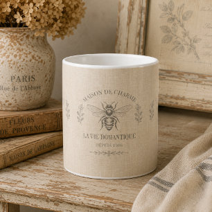 Caneca De Café Mel Beija-Flor Francês Country Vintage Rústico