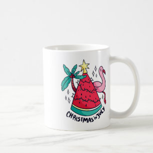 Caneca De Café Melancia Com Luzes De Natal Para O Natal Em Julho