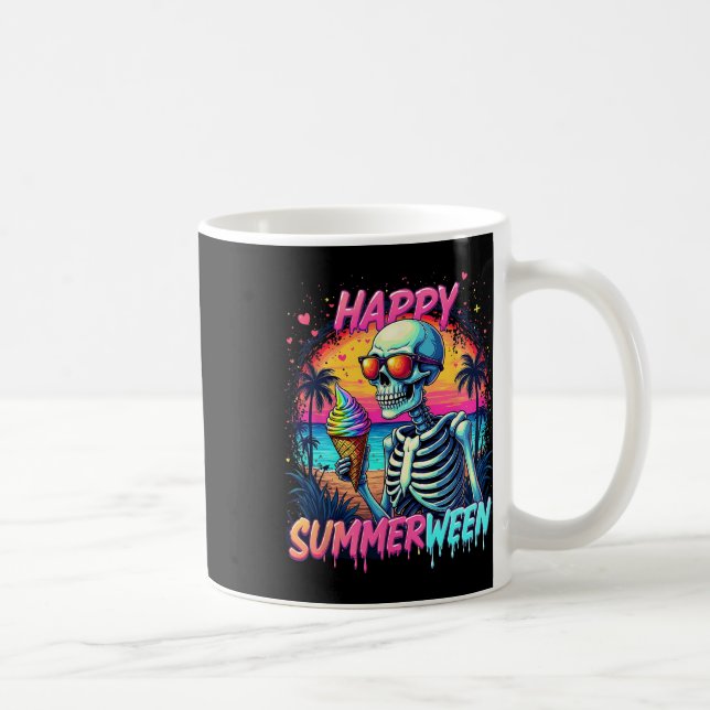 Caneca De Café Melancia de verão Jack-o-lanterna Feliz Summerween (Direita)