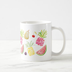 Caneca De Café Melancia do abacaxi da cereja da fruta da aguarela