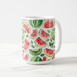 Caneca De Café Melancia e Padrão de Fruta de Verão