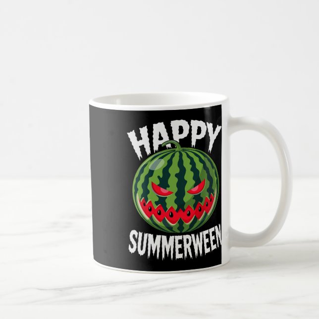 Caneca De Café Melancia Jackolanterna no Verão Halloween Sum Feli (Direita)