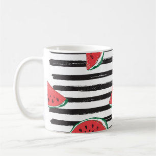 Caneca De Café Melancia listrada, padrão sem costura da safra.