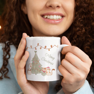Caneca De Café Melancia Natal Aquarela