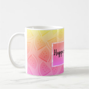 Caneca De Café Melancia Rosa Moderna, Verão  