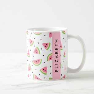 Caneca De Café Melancias Rosa, Sementes De Melancia, Seu Nome