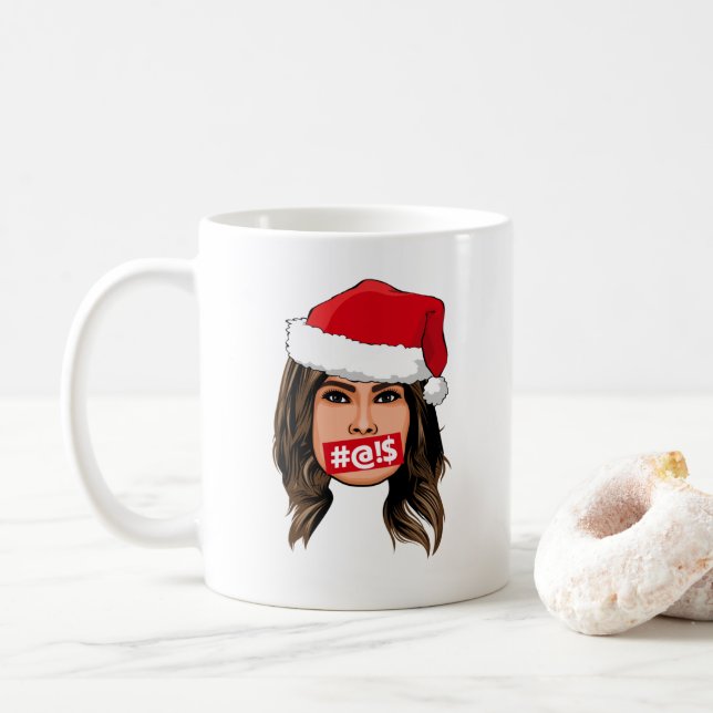 Caneca De Café MELANIA TRUMP Christmas (Com Donut)