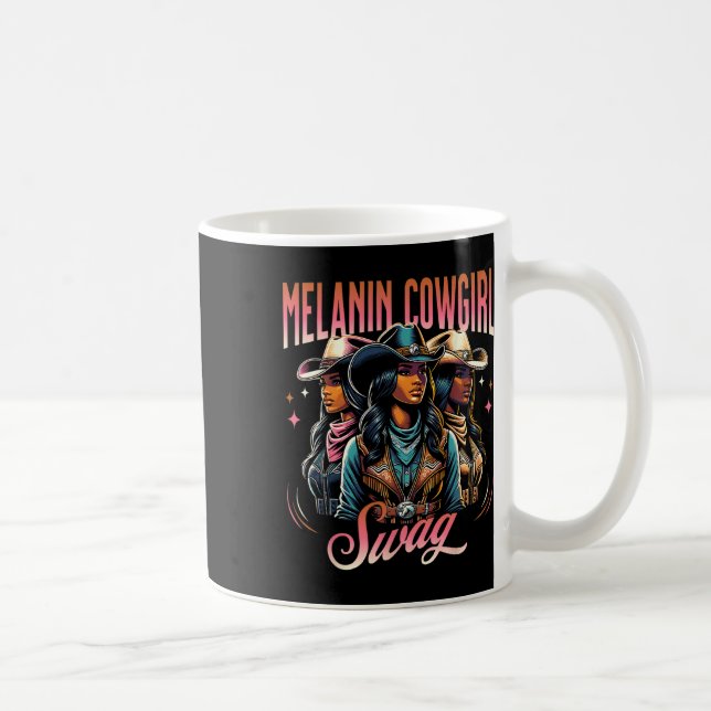 Caneca De Café Melanin Cowgirl Swag Estilo Ocidental História Neg (Direita)