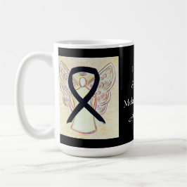 Caneca De Café Melanoma Cancer Sensibilização Ribbon Angel Custom