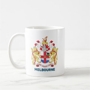 Caneca De Café Melbourne, Austrália - brasão de armas