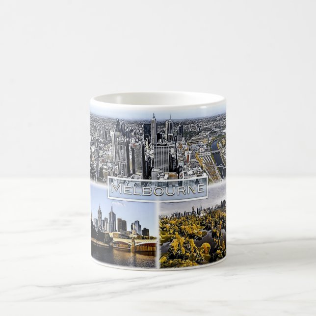 Caneca De Café Melbourne - Austrália - Mosaico - (Centro)