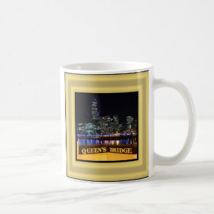 Caneca De Café Melbourne City Lights Queen's Bridge Souvenir