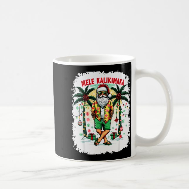 Caneca De Café Mele Kalikimaka Christmas In July Hawaiian Santa S (Direita)