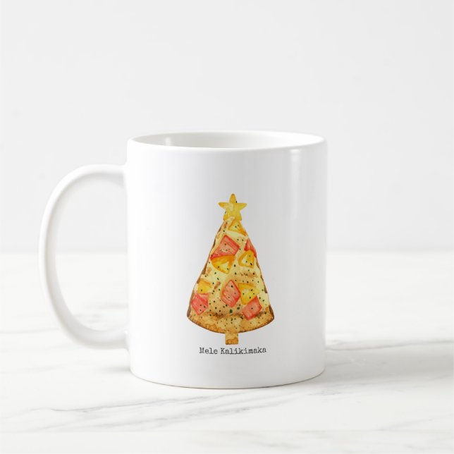Caneca De Café Mele Kalikimaka Feliz Natal Pizza Havaiana (Esquerda)
