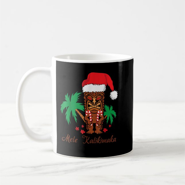 Caneca De Café Mele Kalikimaka Feliz Natal Tiki Havaiano (Esquerda)