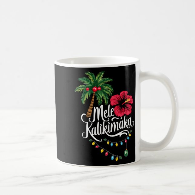 Caneca De Café Mele Kalikimaka Hawaii Santa Hawaiian Merry Christ (Direita)