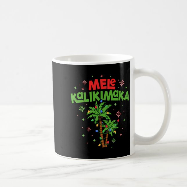 Caneca De Café Mele Kalikimaka Hawaiian Christmas Palm Tree Light (Direita)