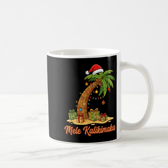 Caneca De Café Mele Kalikimaka Hawaiian Christmas Palm Trees  (Direita)