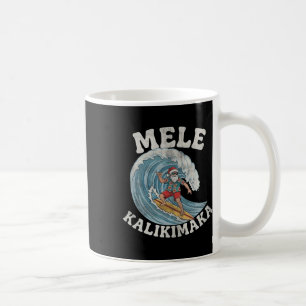 Caneca De Café Mele Kalikimaka Papai Noel Surfando no Havaí Natal