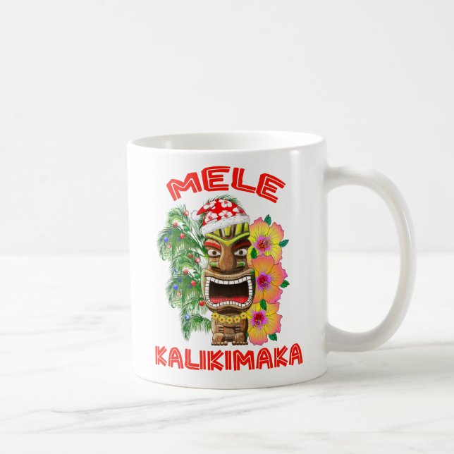 Caneca De Café Mele Kalikimaka Papai Noel Tiki (Direita)