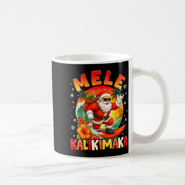 Caneca De Café Mele Kalikimaka Santa Rock On Hawaii Christmas Xma (Direita)