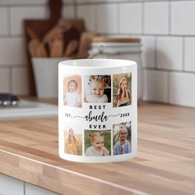 Caneca De Café Melhor Abuela - Colagem de Fotos para Netos (Criador carregado)