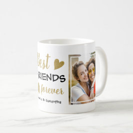 Caneca De Café Melhor Amigos para o BFF 2 Foto Preto e Dourado