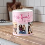 Caneca De Café Melhor Amigos Rosa Quente 3 Colagem de Fotografias<br><div class="desc">Celebre sua amizade com os melhores amigos rosa-quente 3. Colagem de fotos, guarde o café Mug. Esta caneca vibrante apresenta uma impressionante colagem de três fotos queridas, capturando momentos inesquecíveis com seus melhores amigos. O design cor-de-rosa quente adiciona um toque divertido e na moda, fazer uma peça sobressalente para qualquer...</div>